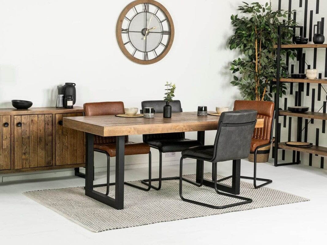 Brooklyn Fixed Top Dining Table & Brown Auburn Dining Chairs