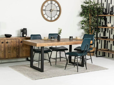 Brooklyn Fixed Top Dining Table & Blue Lupin Dining Chairs