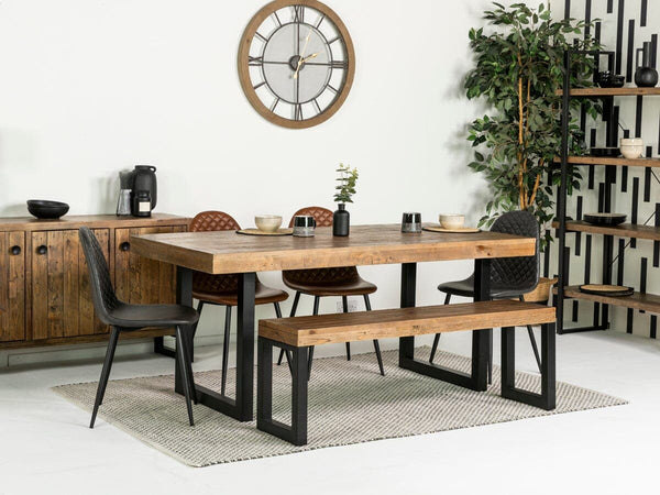 Brooklyn Extendable Dining Table (180cm - 240cm) & Brown Dallas Dining Chairs