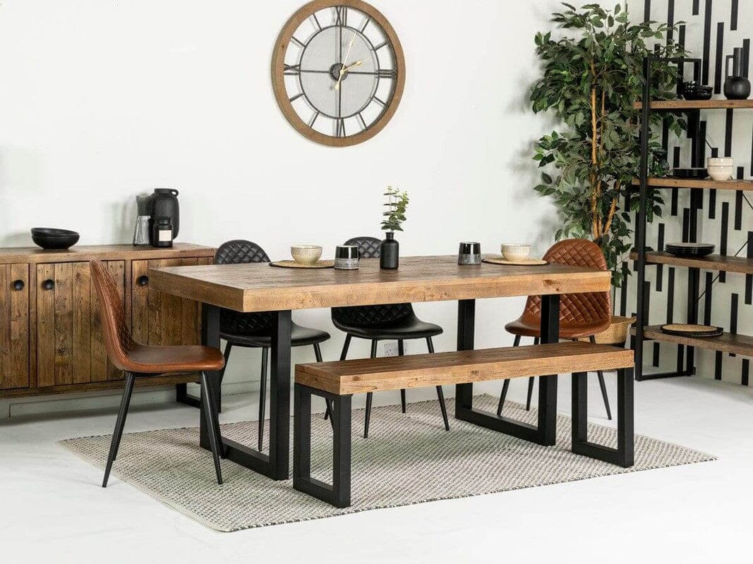 Brooklyn Extendable Dining Table (180cm - 240cm) & Brown Dallas Dining Chairs