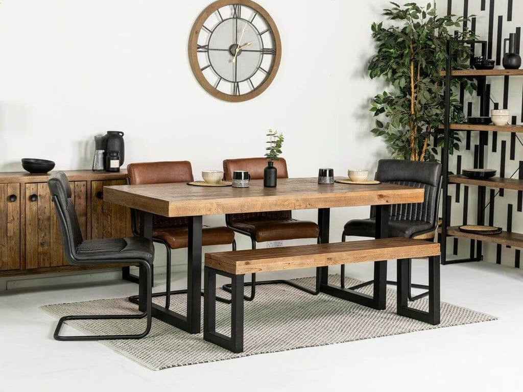 Brooklyn Fixed Top Dining Table & Tan Auburn Dining Chairs