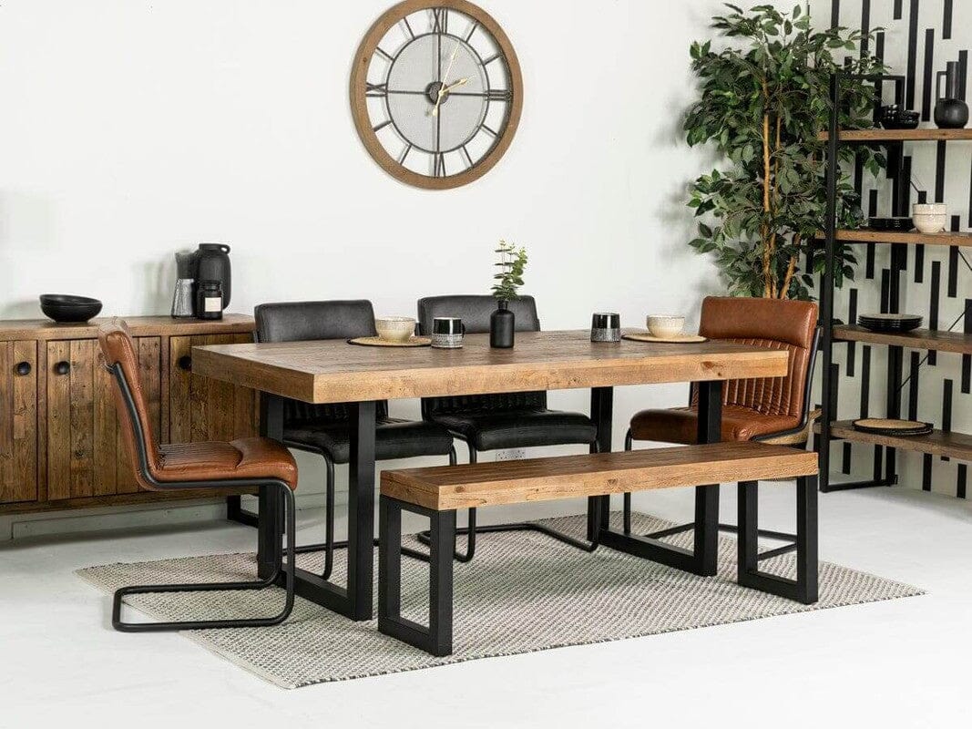 Brooklyn Fixed Top Dining Table & Brown Auburn Dining Chairs