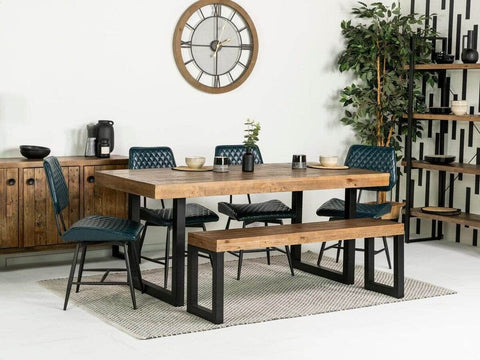 Brooklyn Fixed Top Dining Table & Blue Lupin Dining Chairs