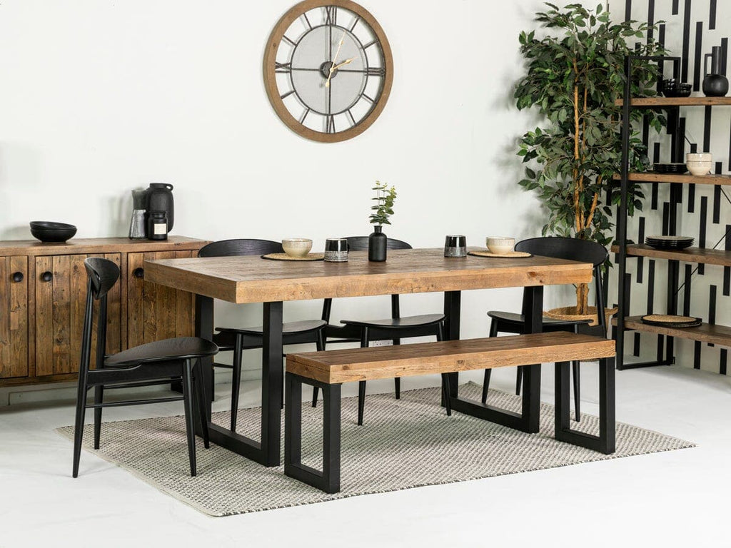 Brooklyn Fixed Top Dining Table & Black Gabo Dining Chairs