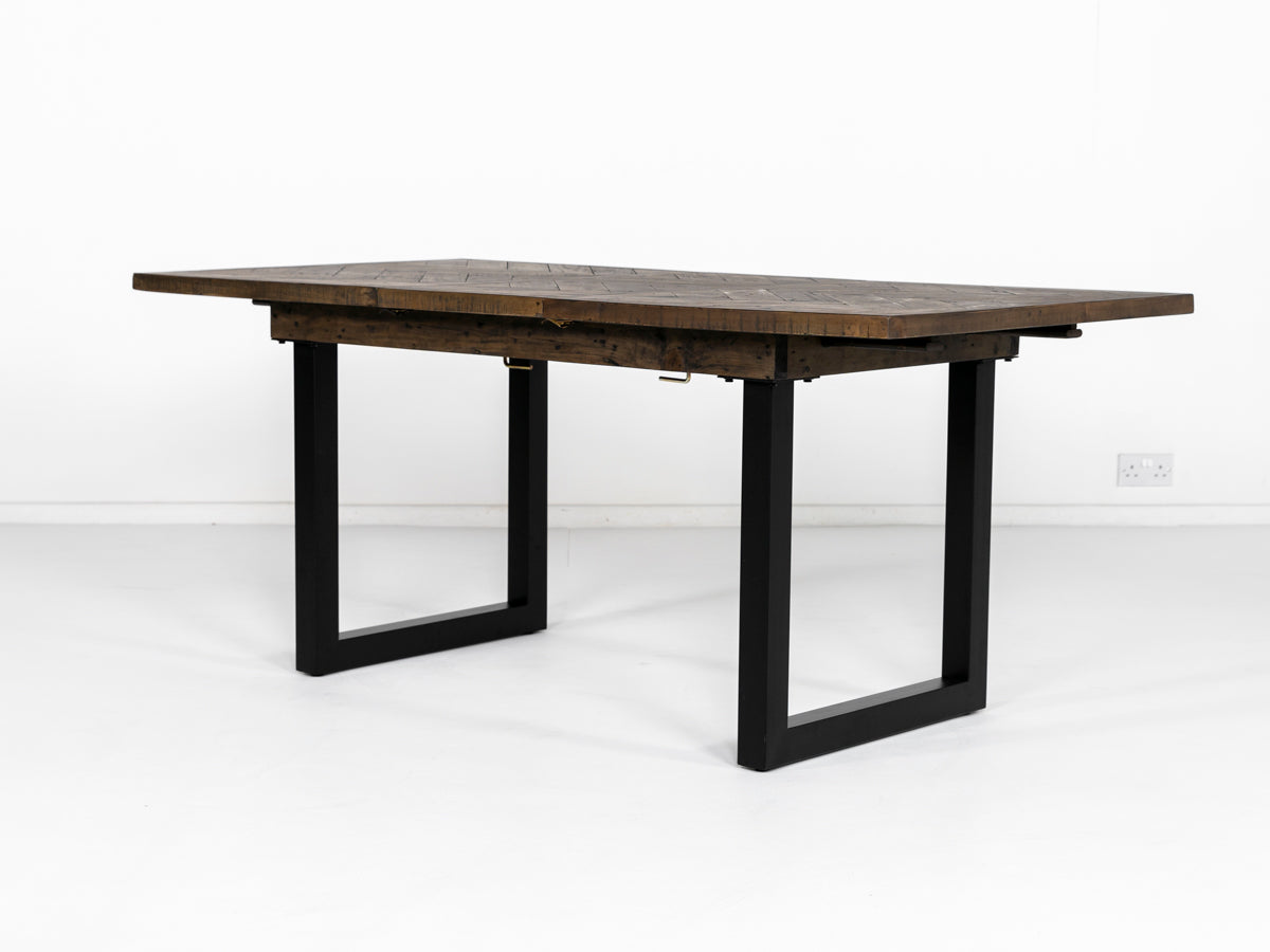 Tulsa Dark Extendable Dining Table (140cm - 180cm) & Tulsa Dark Wood Bench