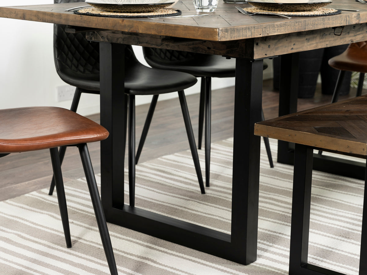 Tulsa Dark Extendable Dining Table (140cm - 180cm) & Alston Dining Chairs