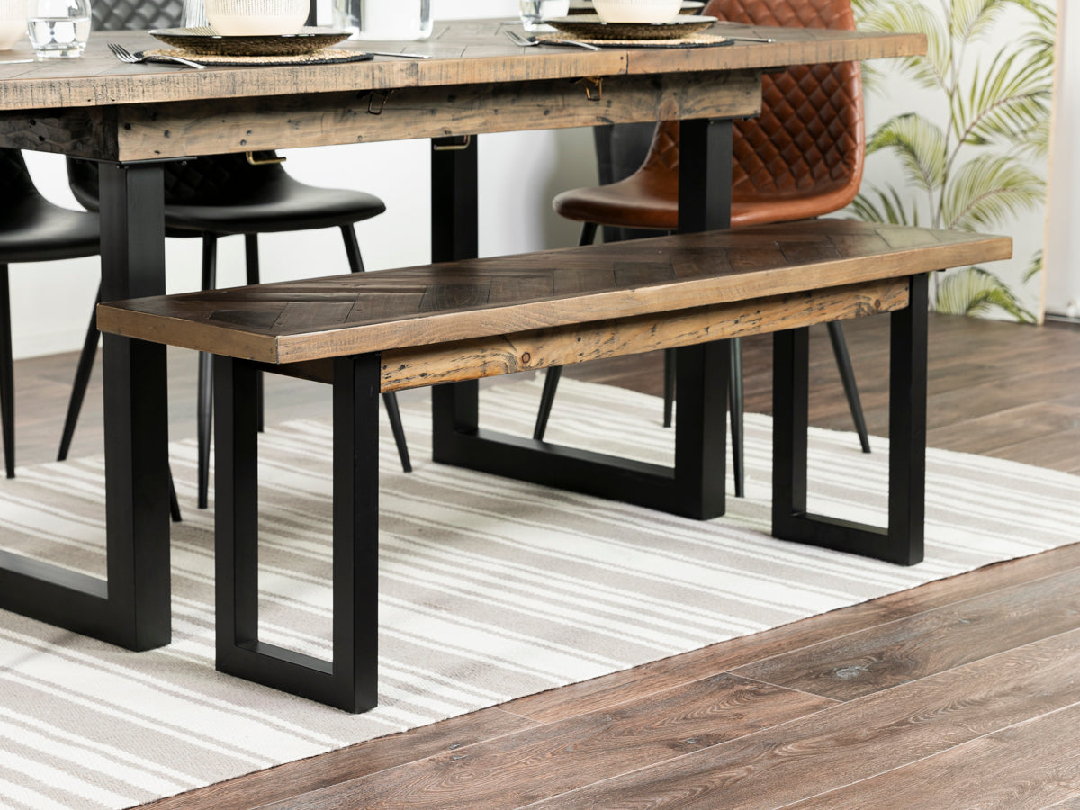 Tulsa Dark Extendable Dining Table (140cm - 180cm) & Tan Sarah Dining Chairs