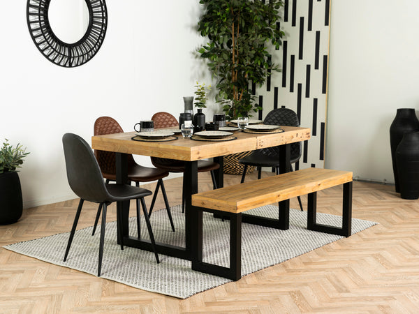 Brooklyn Light Extendable Dining Table (140cm - 180cm) & Tan Dallas Dining Chairs
