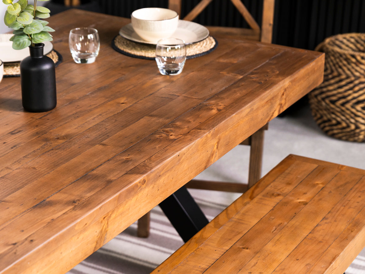 Brooklyn 160CM Fixed Top Cross Leg Dining Table