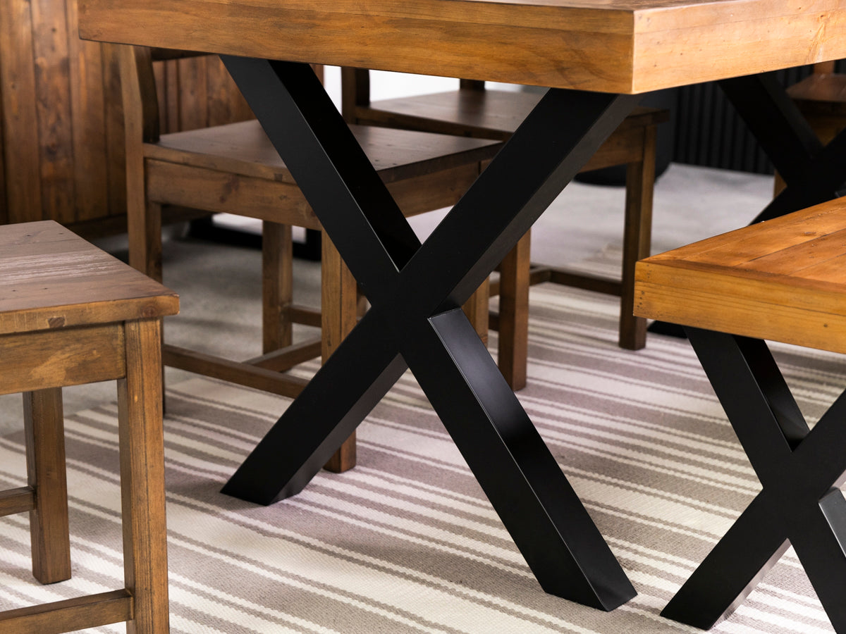 Brooklyn 160CM Fixed Top Cross Leg Dining Table