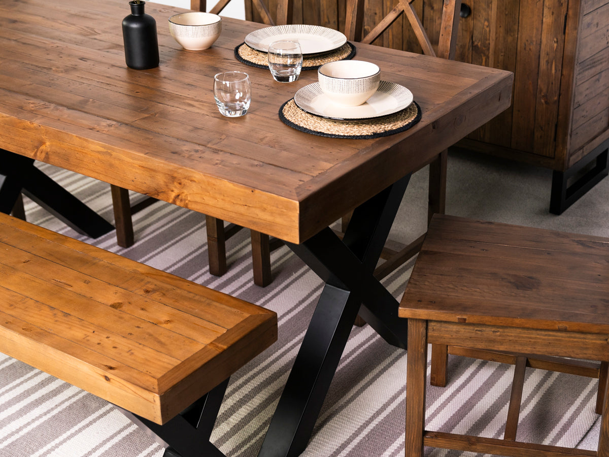 Brooklyn 160CM Fixed Top Cross Leg Dining Table