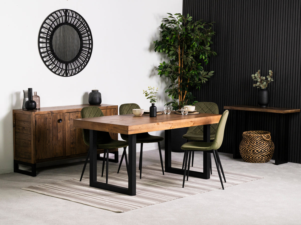 Brooklyn 160cm Fixed Top Dining Table & Alston Dining Chairs