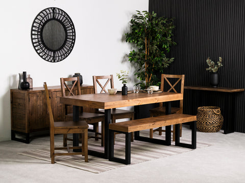 Brooklyn 160cm Fixed Top Dining Table & Brooklyn Cross Back Chairs