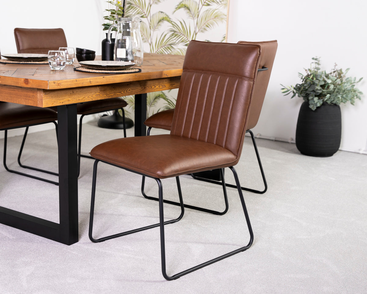 Como Extendable Dining Table (180cm - 240cm) & Grainger Brown Dining Chairs