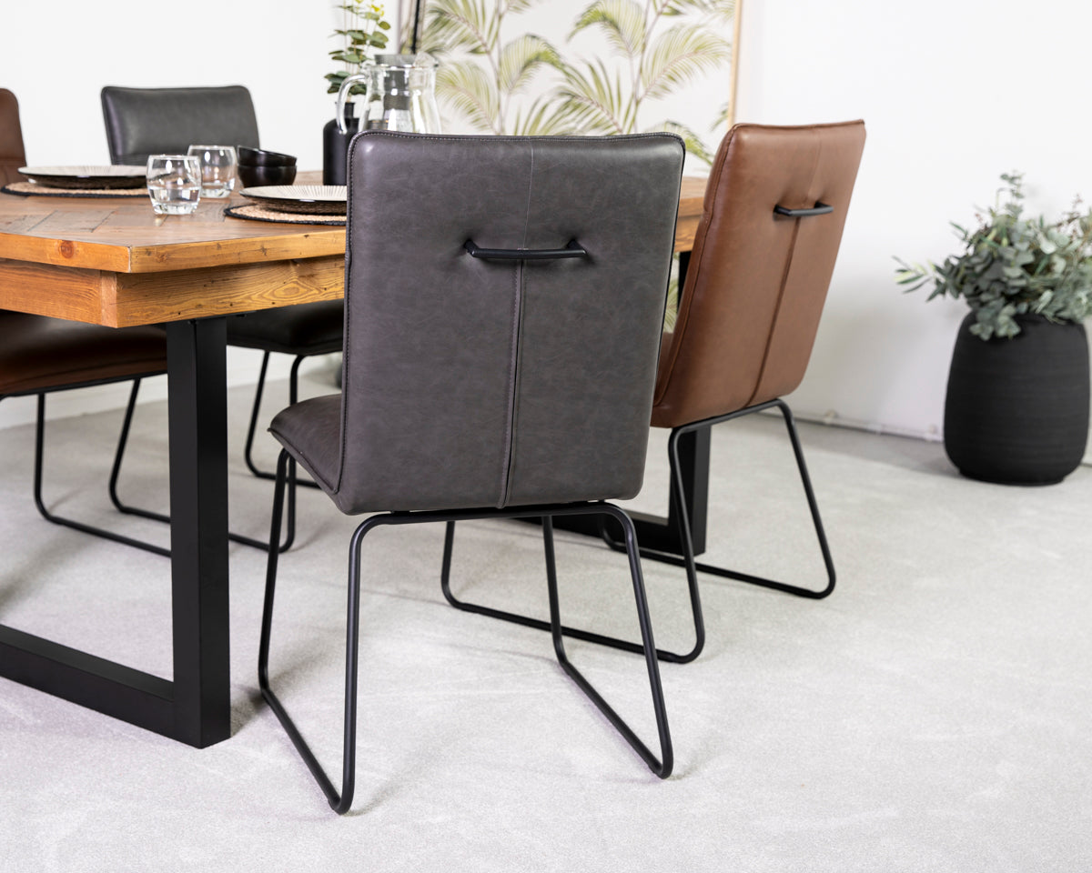 Como Extendable Dining Table (140cm - 180cm) & Grainger Grey Dining Chairs