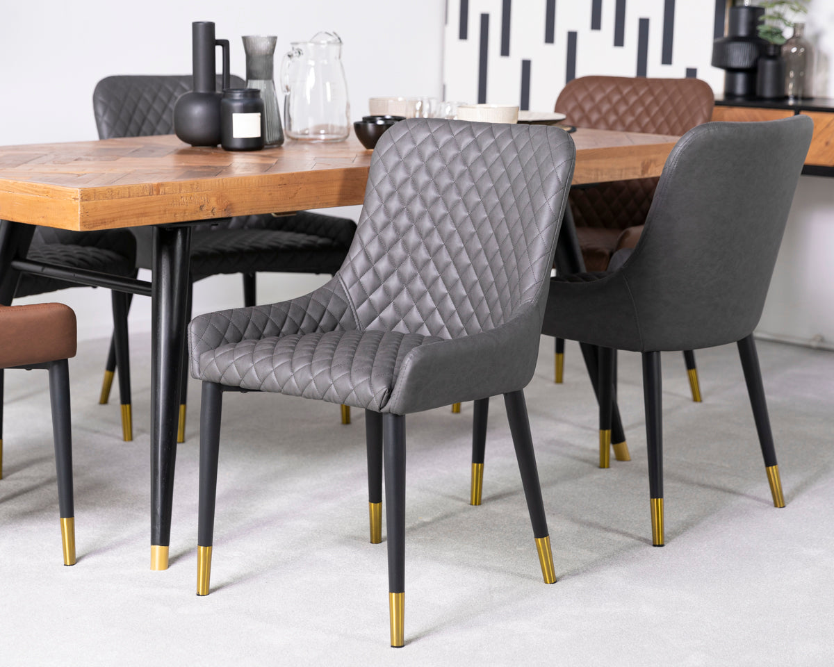 Tulsa Extendable Dining Table & Grey Sarah Dining Chairs