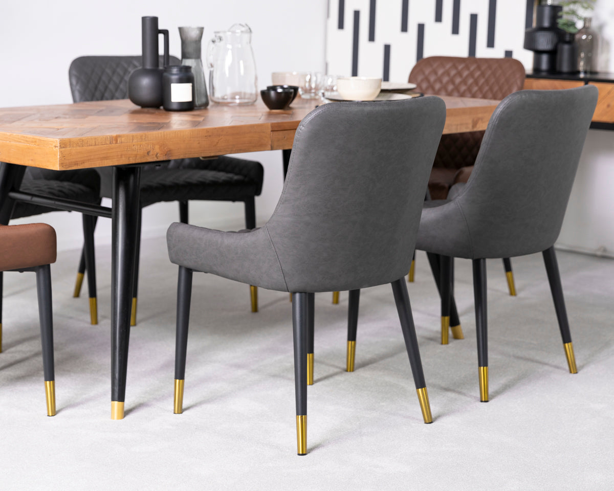 Tulsa Extendable Dining Table & Grey Sarah Dining Chairs