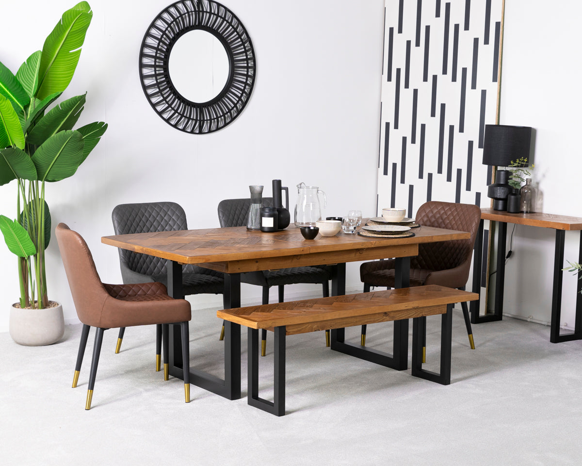 Tulsa Extendable Dining Table & Grey Sarah Dining Chairs