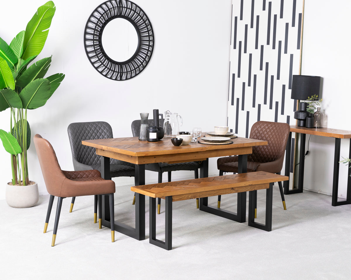 Tulsa Extendable Dining Table & Grey Sarah Dining Chairs