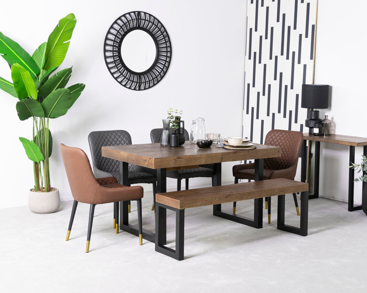 Brooklyn Extendable Dining Table & Grey Sarah Dining Chairs