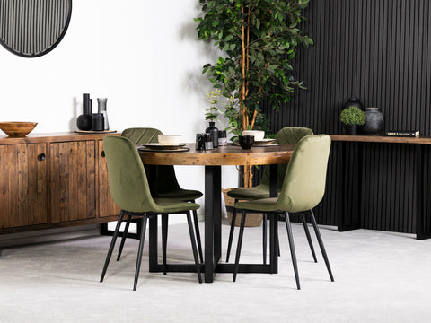 Brooklyn Round Dining Table & Alston Dining Chairs