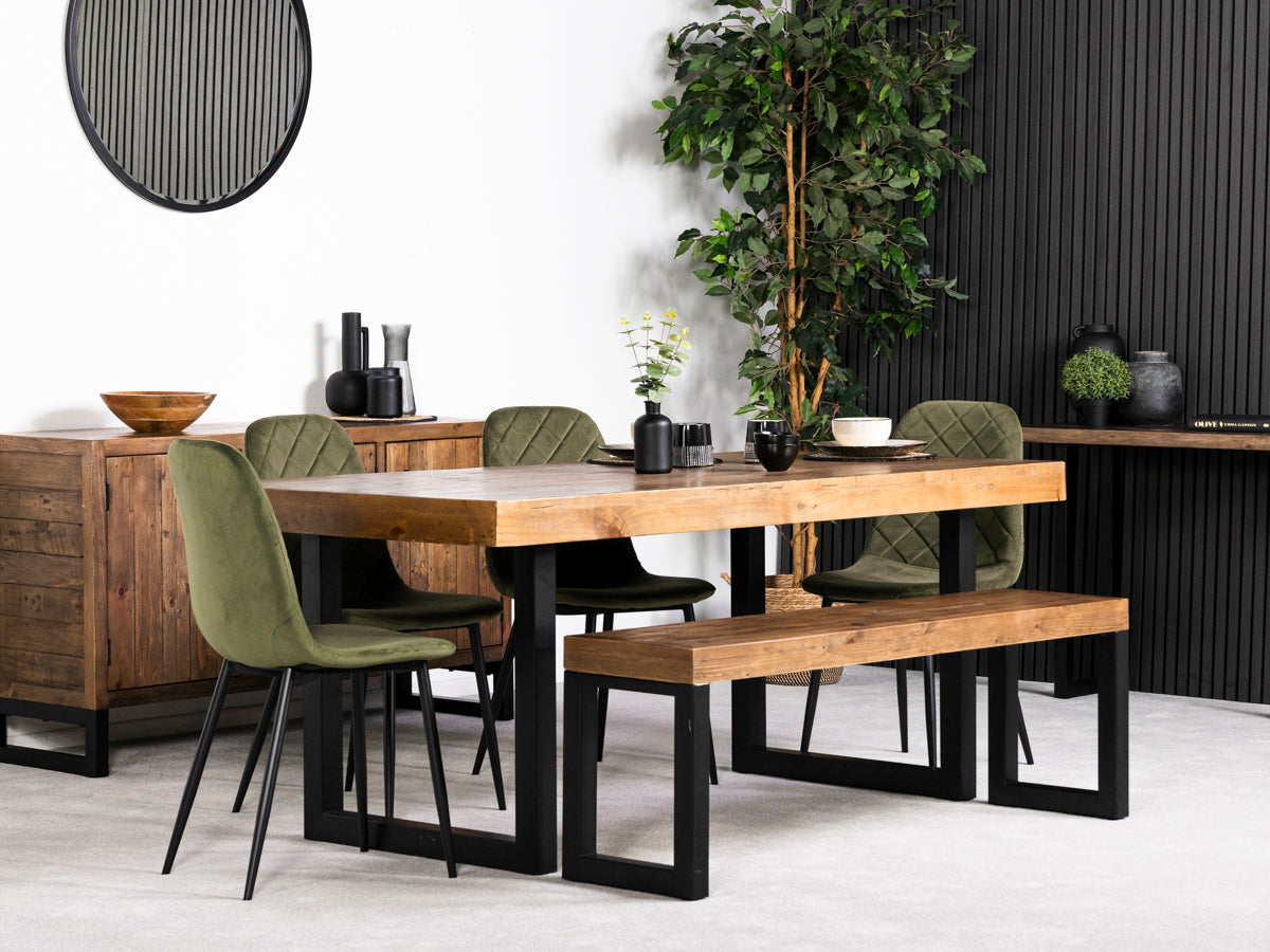 Brooklyn 180cm Fixed Top Dining Table & Alston Dining Chairs