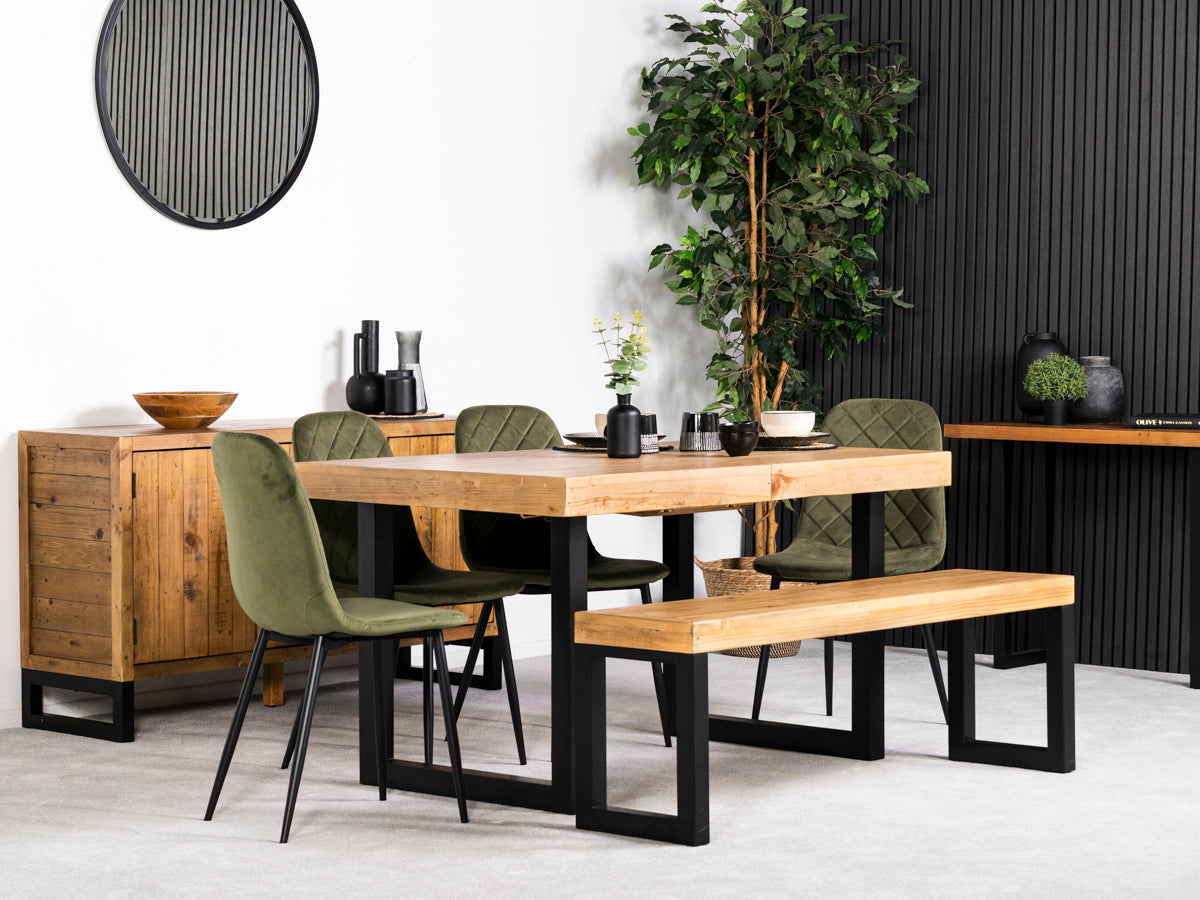 Brooklyn Light Extendable Dining Table (140cm - 180cm) & Alston Dining Chairs