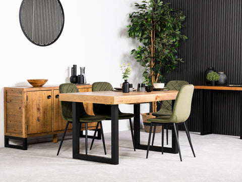 Brooklyn Light Extendable Dining Table (140cm - 180cm) & Alston Dining Chairs