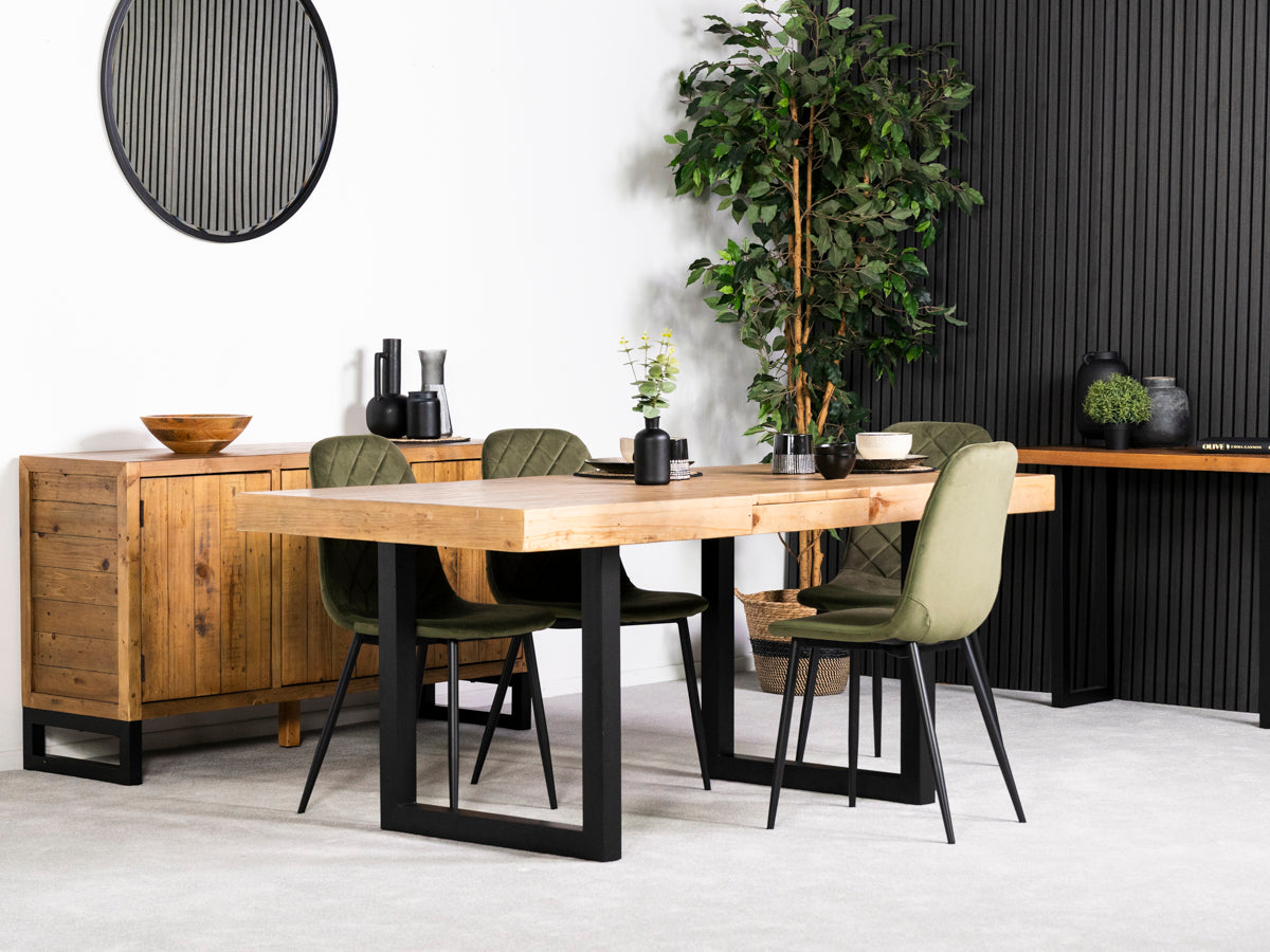 Brooklyn Light Extendable Dining Table (140cm - 180cm) & Alston Dining Chairs