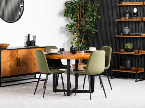 Tulsa Round Dining Table & Alston Dining Chairs