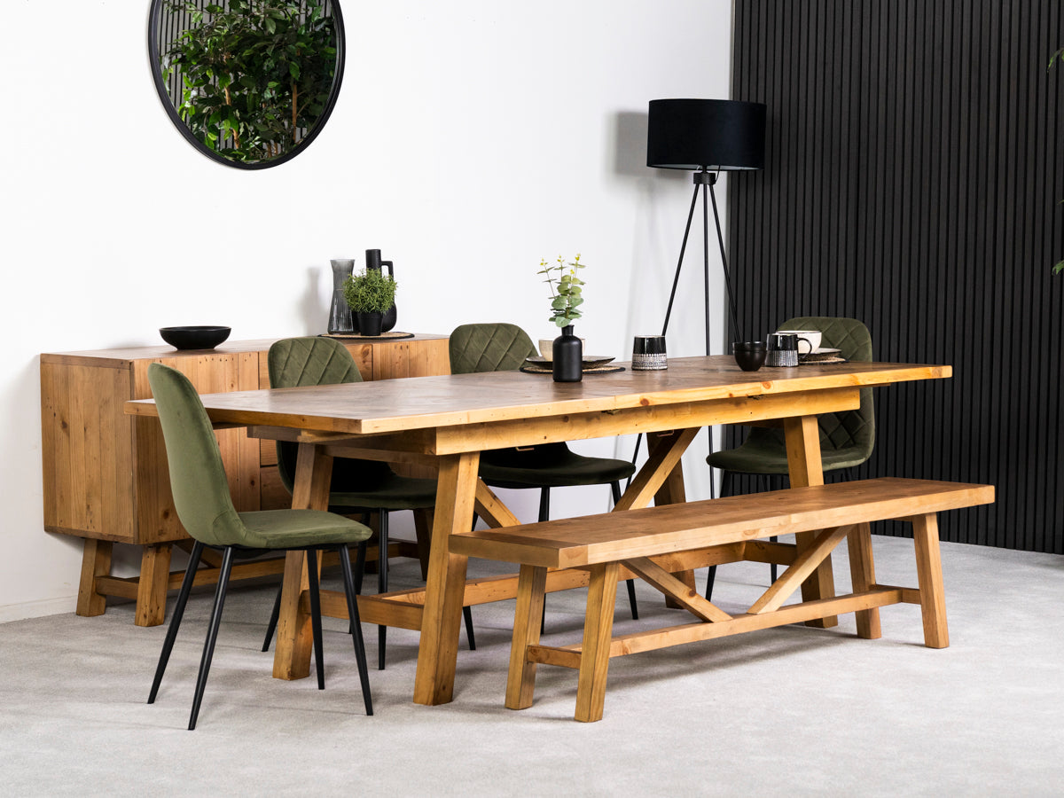 Como Extendable Dining Table (180cm - 240cm) & Alston Dining Chairs