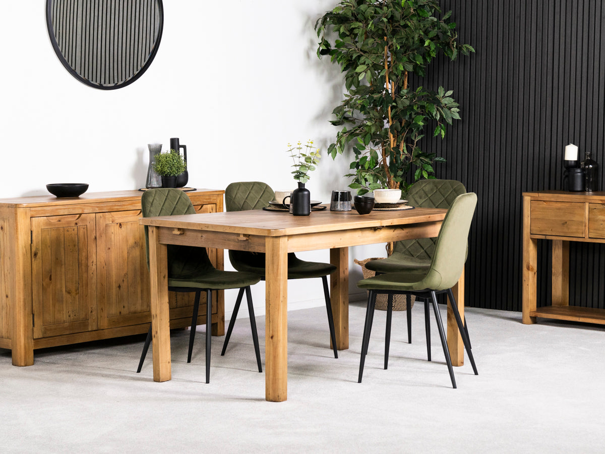 Exeter Extendable Dining Table (140cm - 180cm) & Alston Dining Chairs