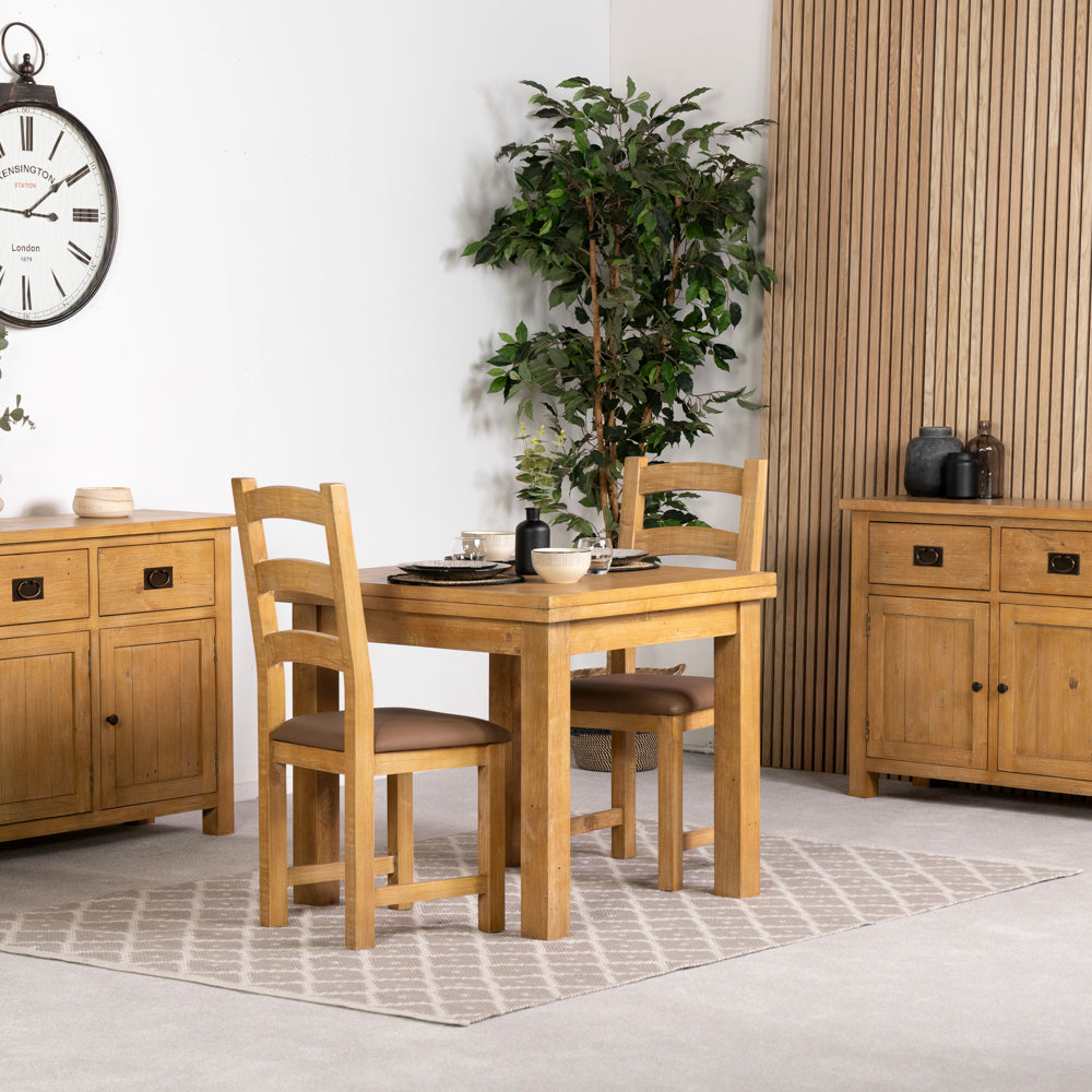 St Ives Light Flip Top Extendable Dining Table (85cm - 170cm) & St Ives Light Dining Chairs