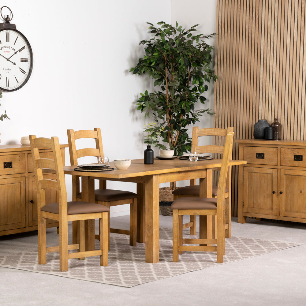 St Ives Light Flip Top Extendable Dining Table (85cm - 170cm) & St Ives Light Dining Chairs