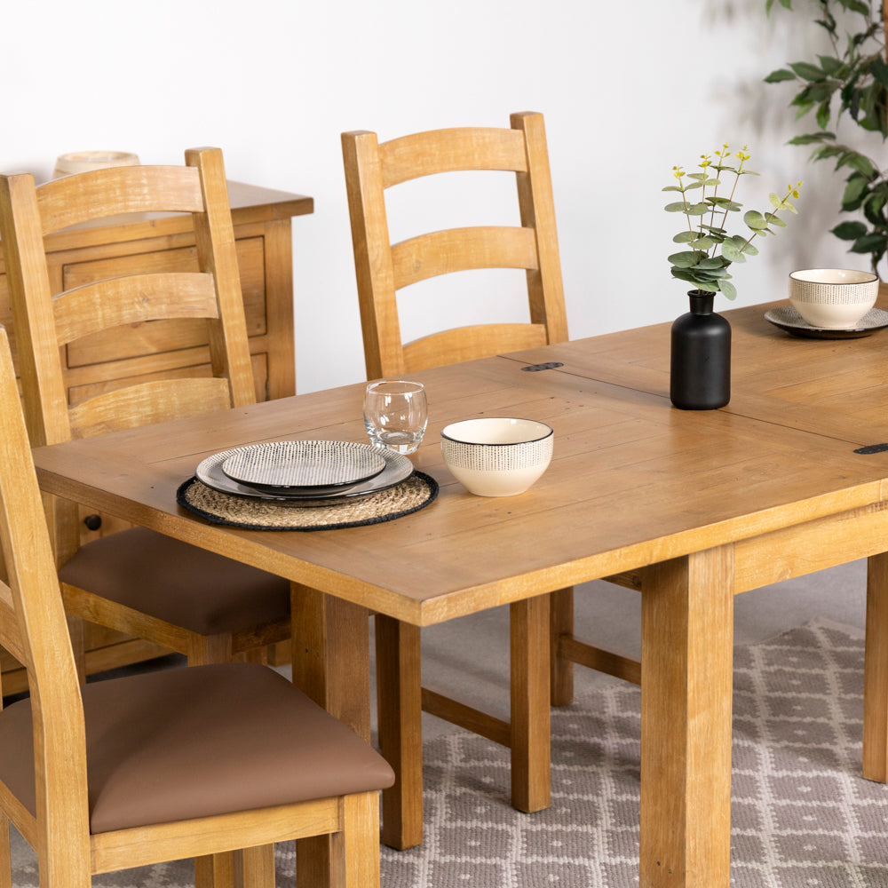 St Ives Light Flip Top Extendable Dining Table (85cm - 170cm) & St Ives Light Dining Chairs