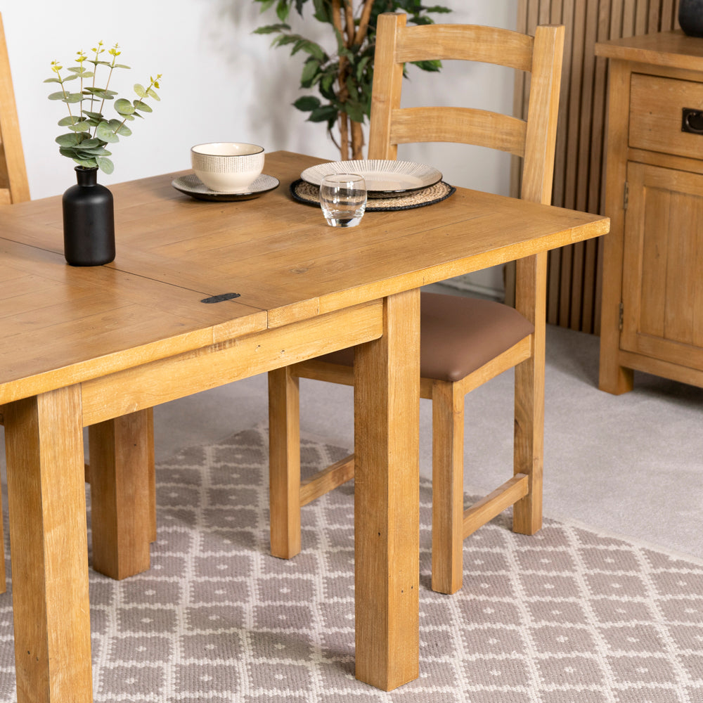 St Ives Light Flip Top Extendable Dining Table (85cm - 170cm) & St Ives Light Dining Chairs