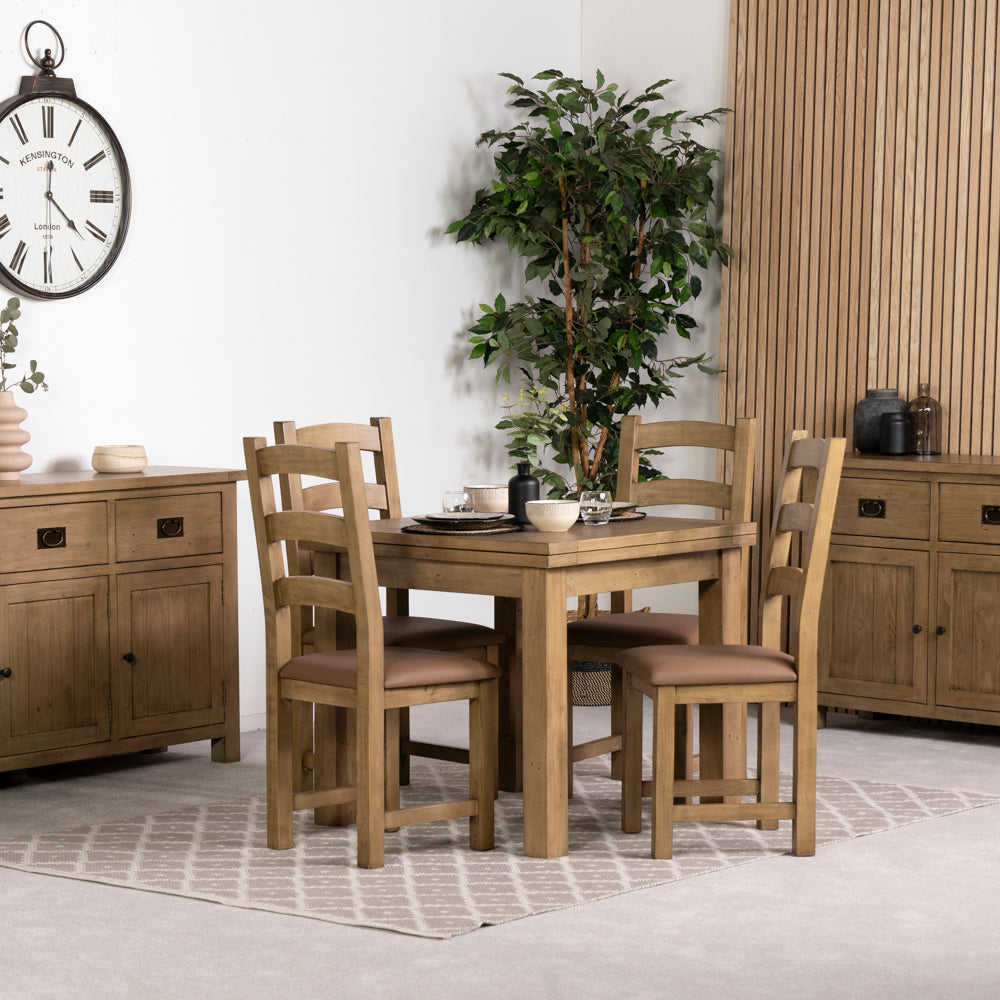 St Ives Flip Top Extendable Dining Table (85cm - 170cm) & St Ives Dining Chairs