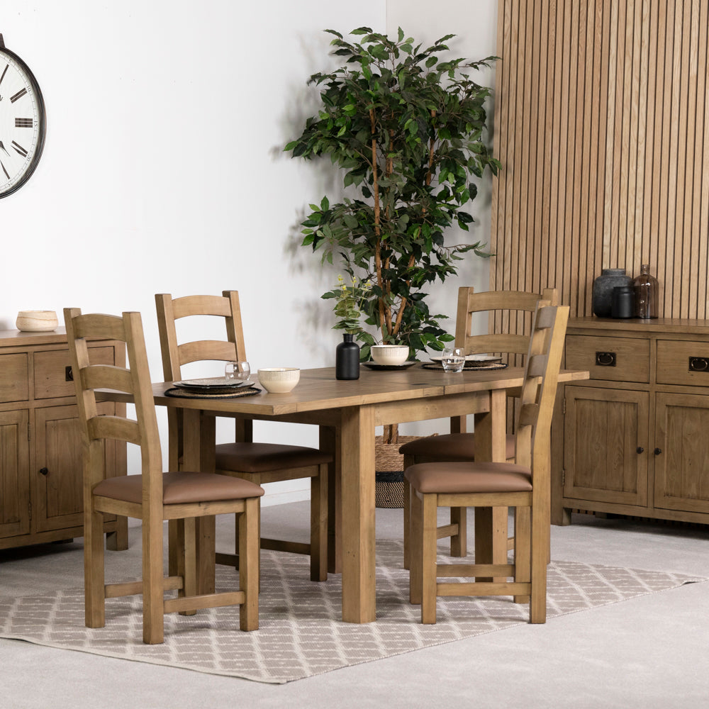 St Ives Flip Top Extendable Dining Table (85cm - 170cm) & St Ives Dining Chairs