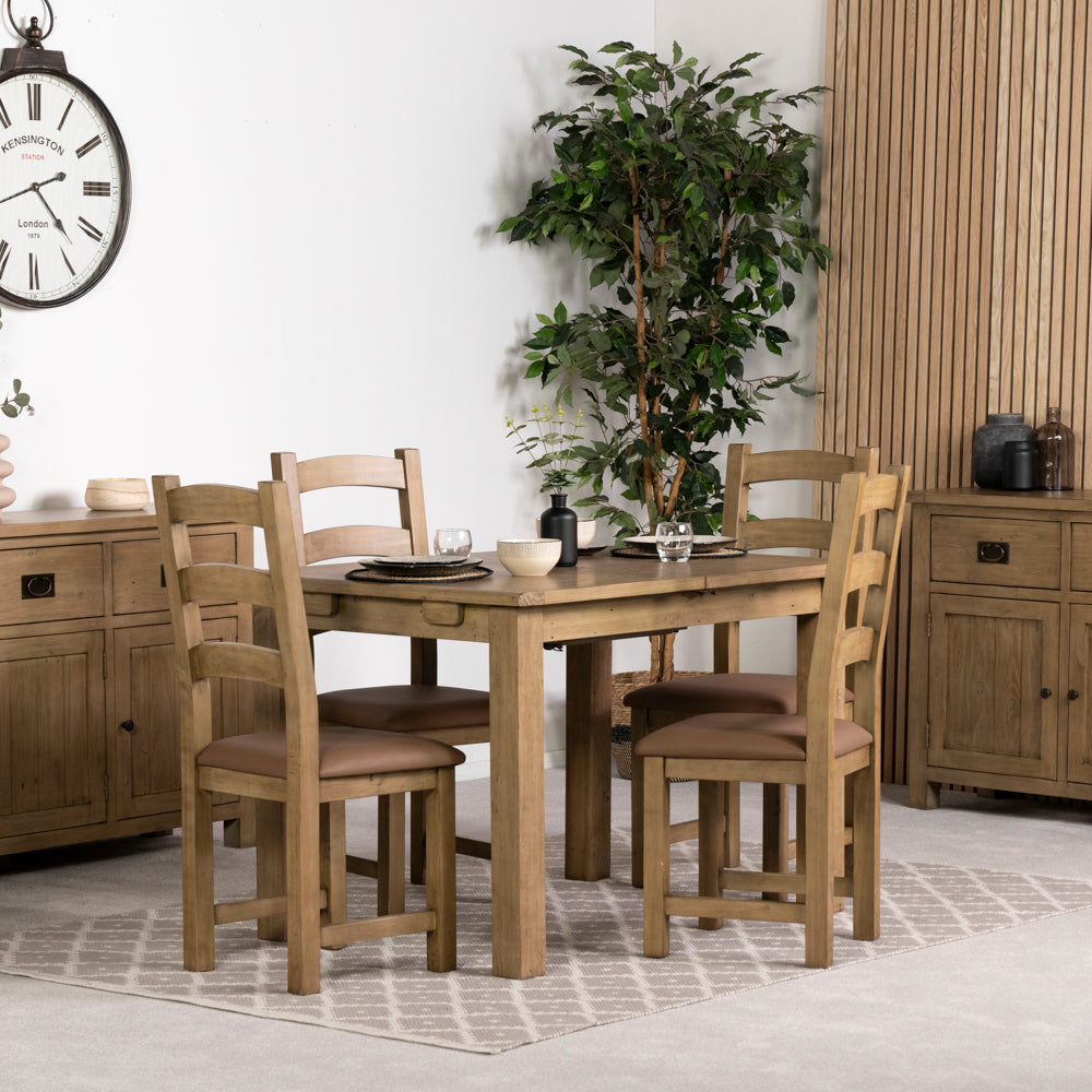 St Ives Extendable Dining Table (120cm - 165cm) & St Ives Dining Chairs