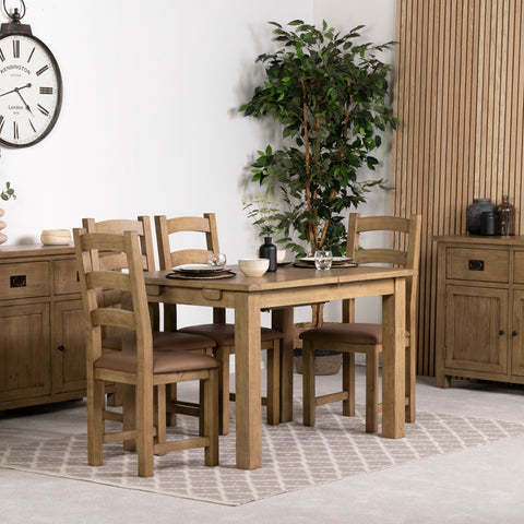 St Ives Extendable Dining Table (120cm - 165cm) & St Ives Dining Chairs