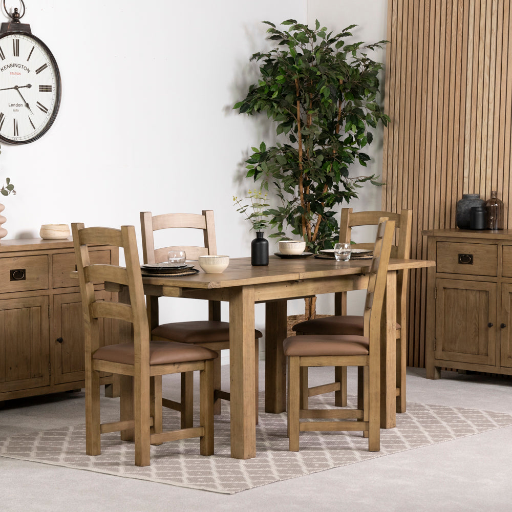 St Ives Extendable Dining Table (120cm - 165cm) & St Ives Dining Chairs