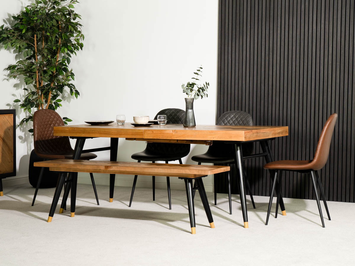 Mode 180-240cm Extendable Dining Table & Tan Dallas Dining Chairs