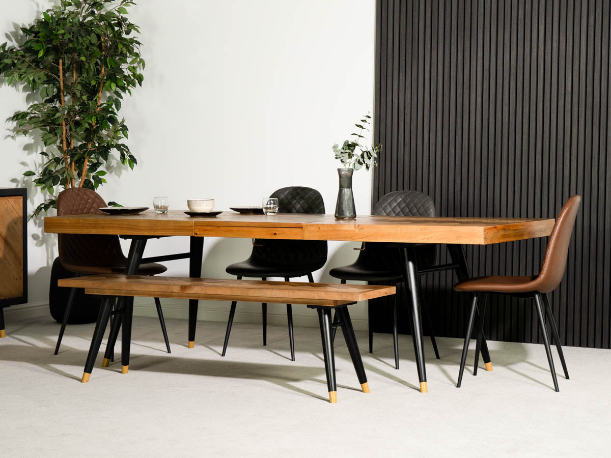 Mode 140-180cm Extendable Dining Table & Grey Dallas Dining Chairs