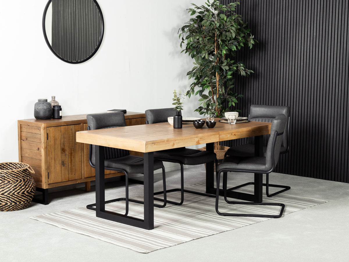 Brooklyn Light Extendable Dining Table (180cm - 240cm) & Auburn Grey Dining Chair