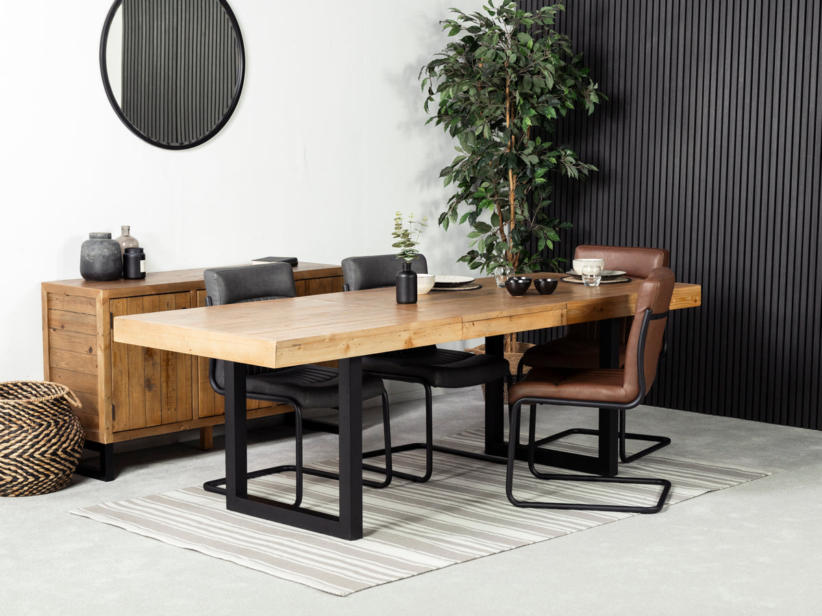 Brooklyn Light Extendable Dining Table (180cm - 240cm) & Auburn Brown Dining Chair
