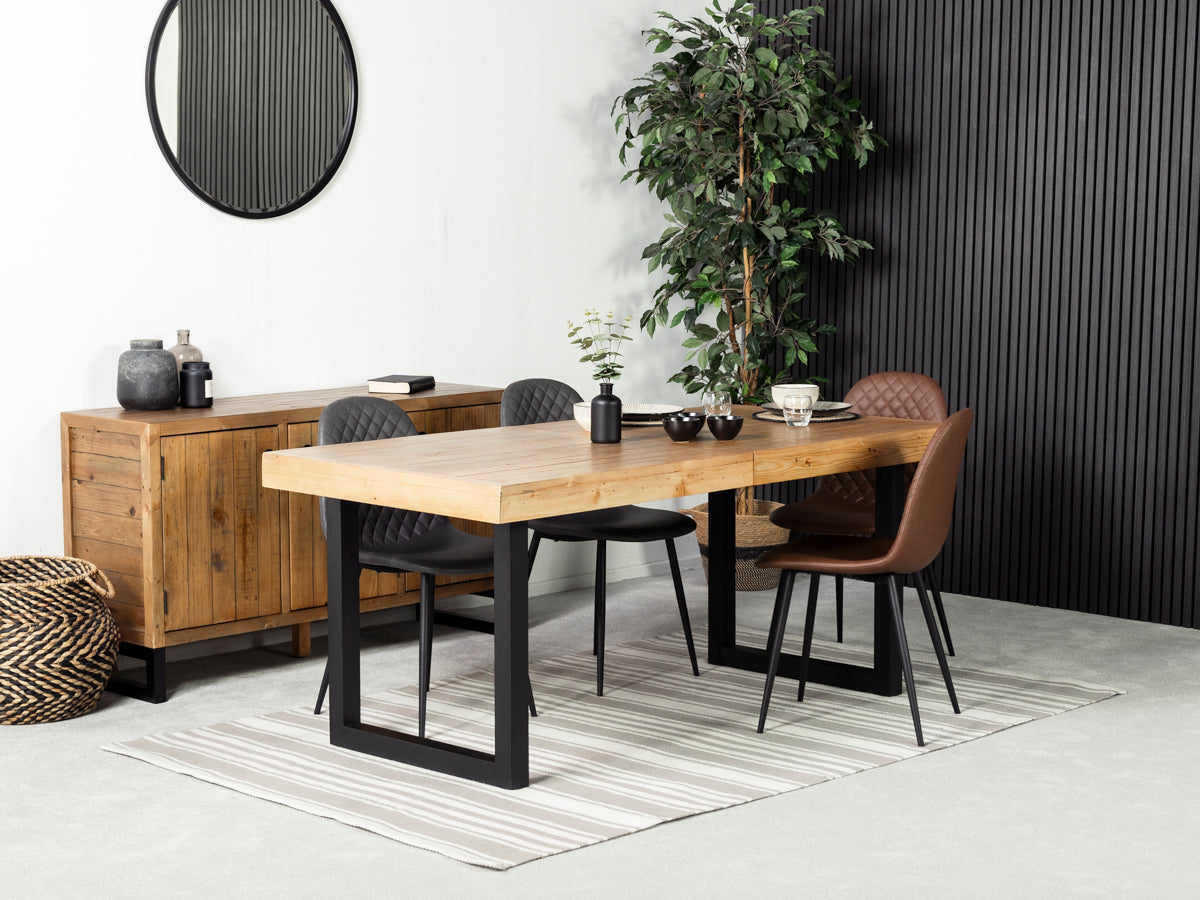 Brooklyn Light Extendable Dining Table (180cm - 240cm) & Dallas Grey Dining Chair