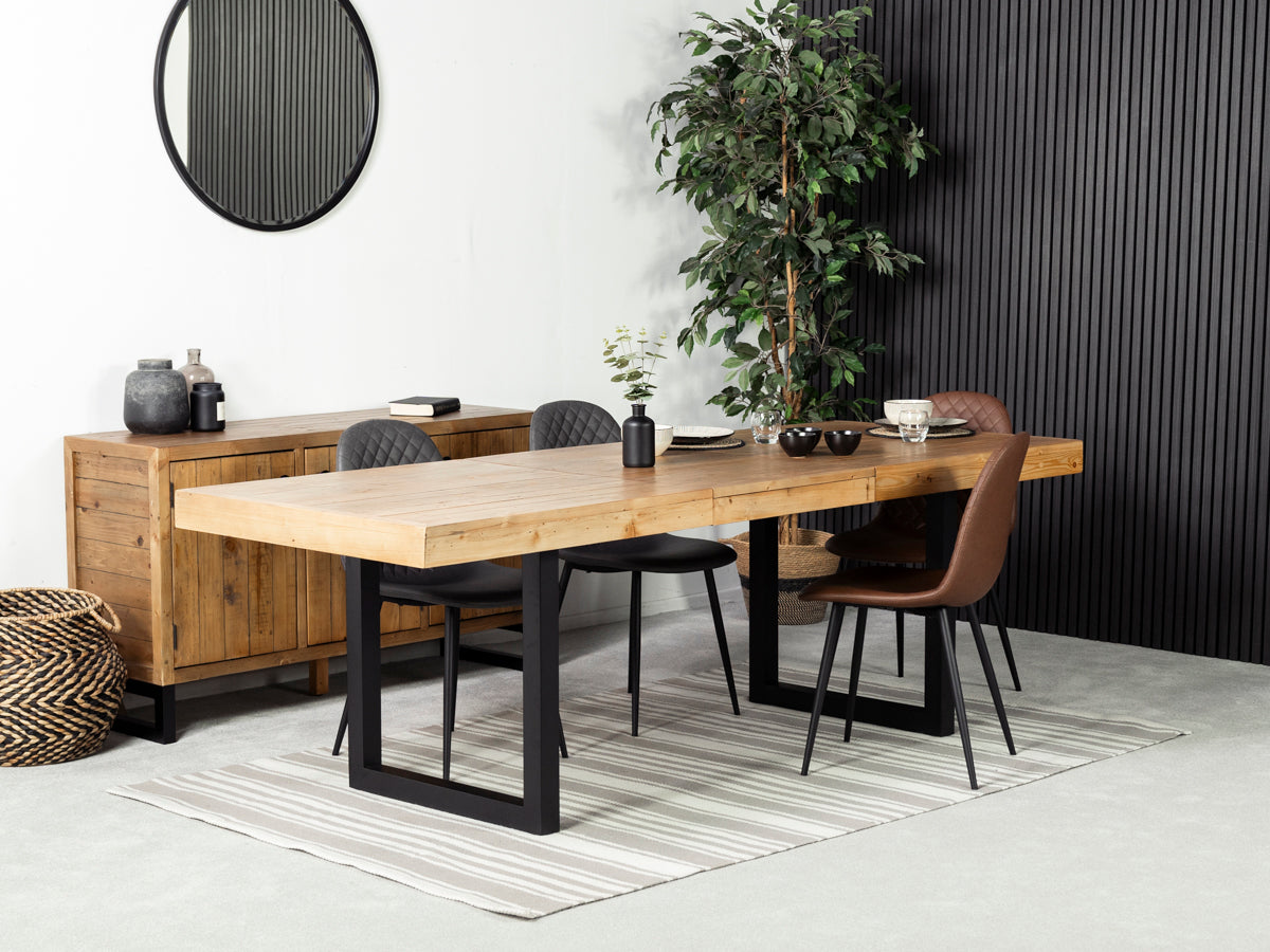 Brooklyn Light Extendable Dining Table (180cm - 240cm) & Dallas Grey Dining Chair