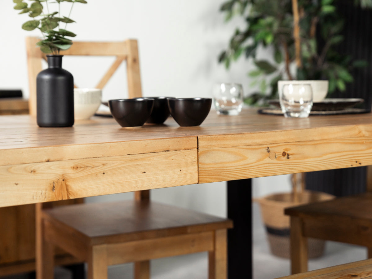 Brooklyn Light Extendable Dining Table (180cm - 240cm) & Dallas Grey Dining Chair
