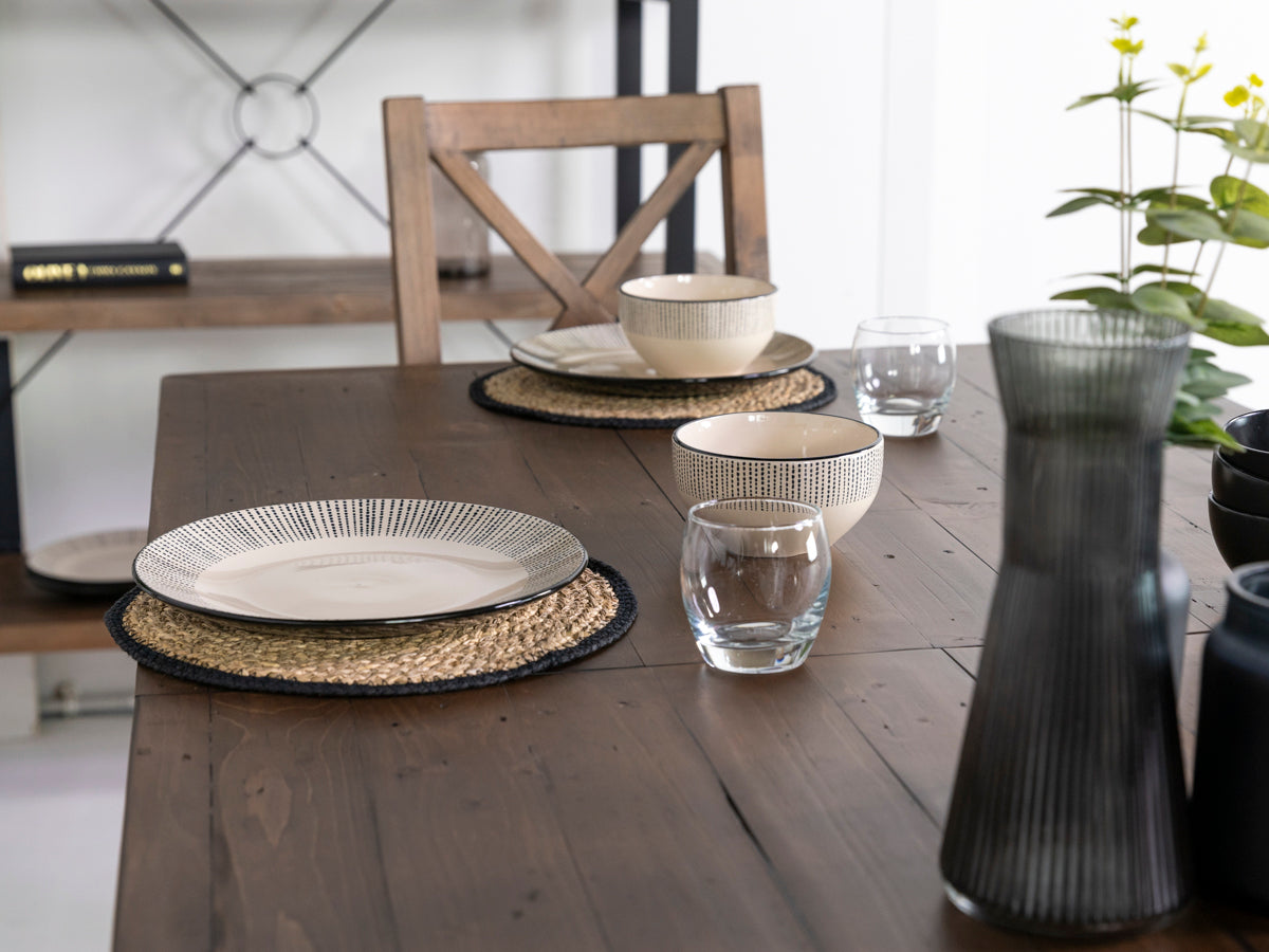 Brooklyn Large Extendable Cross Leg Dining Table (180cm - 240cm) & Auburn Grey Dining Chairs