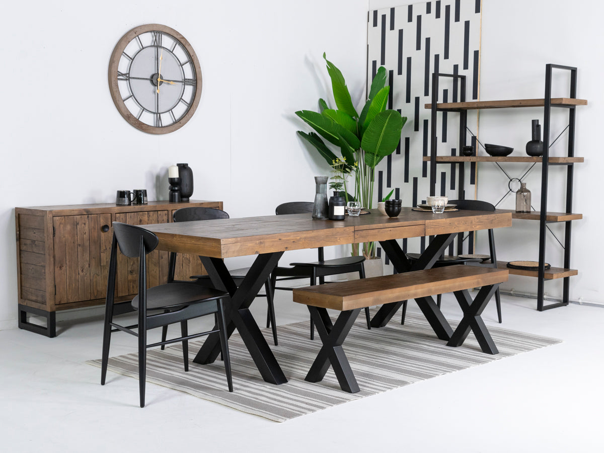 Brooklyn Extendable Cross Leg Dining Table (180cm - 240cm)